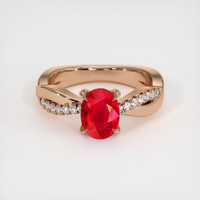 1.30 Ct. Ruby Ring, 14K Rose Gold 1