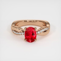 1.44 Ct. Ruby Ring, 14K Rose Gold 1