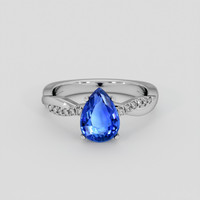 2.07 Ct. Blue Sapphire Ring, 10K White Gold 1