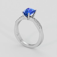 2.07 Ct. Blue Sapphire Ring, 10K White Gold 2