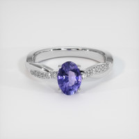 0.85 Ct. Bluish Purple Sapphire Ring, 10K White Gold 1