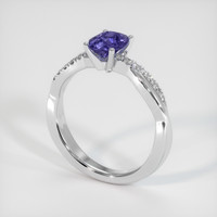 0.85 Ct. Bluish Purple Sapphire Ring, 10K White Gold 2