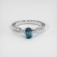 1.03 Ct. Bluish Green Sapphire Ring, 10K White Gold 1