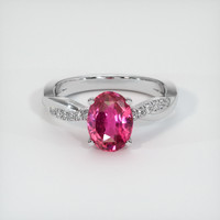 2.06 Ct. Sapphire Ring, 14K White Gold 1