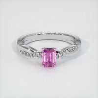 0.63 Ct. Sapphire Ring, 14K White Gold 1