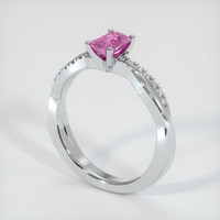 0.63 Ct. Sapphire Ring, 14K White Gold 2