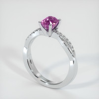 1.06 Ct. Purple Sapphire Ring, 14K White Gold 2