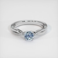 0.60 Ct. Greyish Blue Sapphire Ring, 14K White Gold 1