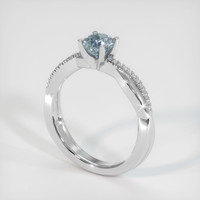 0.60 Ct. Greyish Blue Sapphire Ring, 14K White Gold 2
