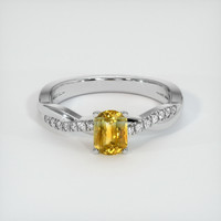 0.85 Ct. Sapphire Ring, 18K White Gold 1