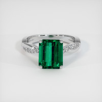 3.28 Ct. Emerald Ring, 18K White Gold 1