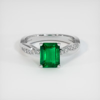 1.61 Ct. Emerald Ring, 18K White Gold 1