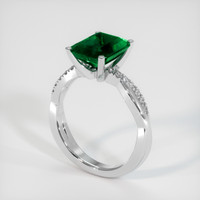 2.75 Ct. Emerald Ring, 18K White Gold 2