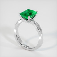 2.82 Ct. Emerald Ring, 18K White Gold 2