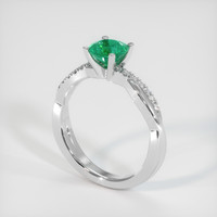 0.73 Ct. Emerald Ring, 18K White Gold 2