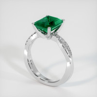 3.75 Ct. Emerald Ring, 18K White Gold 2