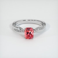 2.03 Ct. Padparadscha Sapphire Ring, 18K White Gold 1