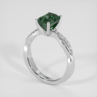 2.53 Ct. Bluish Green Sapphire Ring, 18K White Gold 2