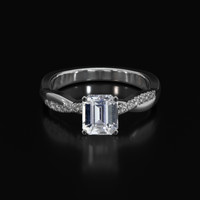 1.59 Ct. White Sapphire Ring, 18K White Gold 1