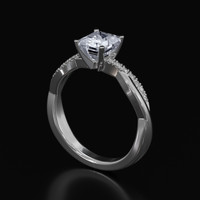 1.59 Ct. White Sapphire Ring, 18K White Gold 2