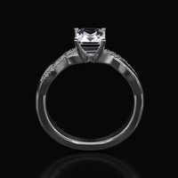 1.59 Ct. White Sapphire Ring, 18K White Gold 3