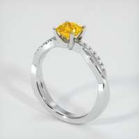 0.88 Ct. Sapphire Ring, 18K White Gold 2