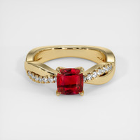 1.37 Ct. Ruby Ring, 14K Yellow Gold 1