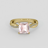 2.18 Ct. Peach Sapphire Ring, 14K Yellow Gold 1