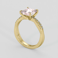 2.18 Ct. Peach Sapphire Ring, 14K Yellow Gold 2