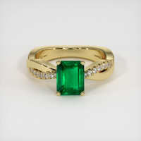 1.61 Ct. Emerald Ring, 18K Yellow Gold 1