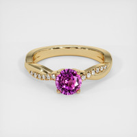 2.20 Ct. Pink Sapphire Ring, 18K Yellow Gold 1