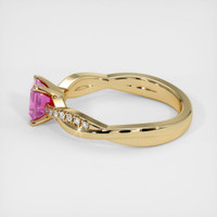 0.63 Ct. Pink Sapphire Ring, 18K Yellow Gold 4
