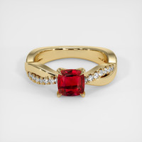 1.37 Ct. Ruby Ring, 18K Yellow Gold 1
