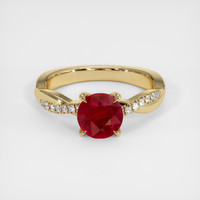 1.49 Ct. Ruby Ring, 18K Yellow Gold 1