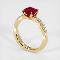 1.49 Ct. Ruby Ring, 18K Yellow Gold 2