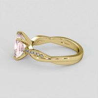 2.18 Ct. Peach Sapphire Ring, 18K Yellow Gold 4