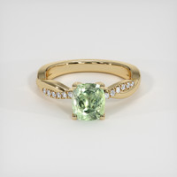 1.59 Ct. Yellowish Green Sapphire Ring, 18K Yellow Gold 1
