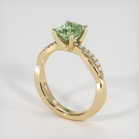 1.59 Ct. Yellowish Green Sapphire Ring, 18K Yellow Gold 2