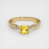 0.88 Ct. Sapphire Ring, 18K Yellow Gold 1