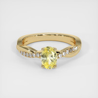 0.79 Ct. Yellow Sapphire Ring, 18K Yellow Gold 1