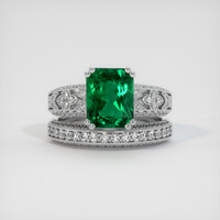 2.18 Ct. Emerald Ring, Platinum 950 1
