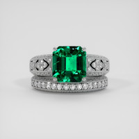 2.94 Ct. Emerald Ring, Platinum 950 1