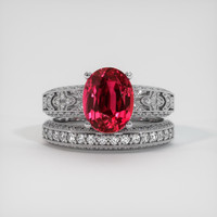 3.03 Ct. Ruby Ring, Platinum 950 1