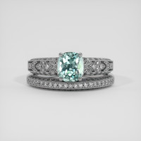 1.88 Ct. Bluish Green Sapphire Ring, Platinum 950 1