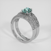 1.88 Ct. Bluish Green Sapphire Ring, Platinum 950 2