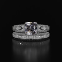 2.37 Ct. White Sapphire Ring, Platinum 950 1
