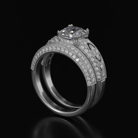 2.37 Ct. White Sapphire Ring, Platinum 950 2