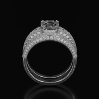 2.37 Ct. White Sapphire Ring, Platinum 950 3