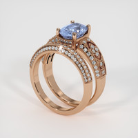 2.33 Ct. Color Change Sapphire Ring, 14K Rose Gold 2