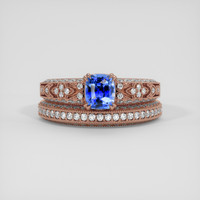 1.07 Ct. Blue Sapphire Ring, 14K Rose Gold 1